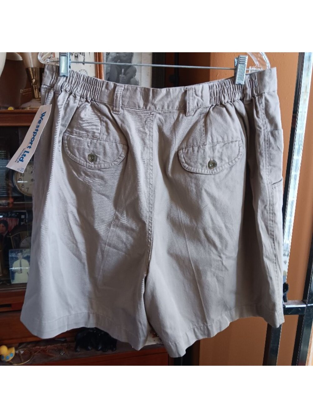NWT Preppy sz 20 34" Vintage Womens High-Waist Cotton Shorts Westport Ltd.  Tan